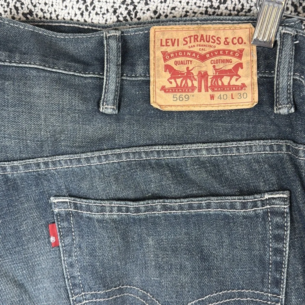 Levis 569 Straight Blue Jeans Mens 40 X‎ 30 (FITS 41 X 29) Cotton Denim Baggy